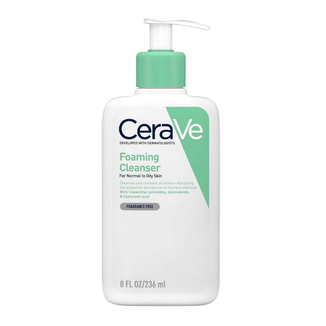 CeraVe Foaming Cleanser for Normal to Oily Skin with Niacinamide and 3 Essentials - Makeup lagersalg