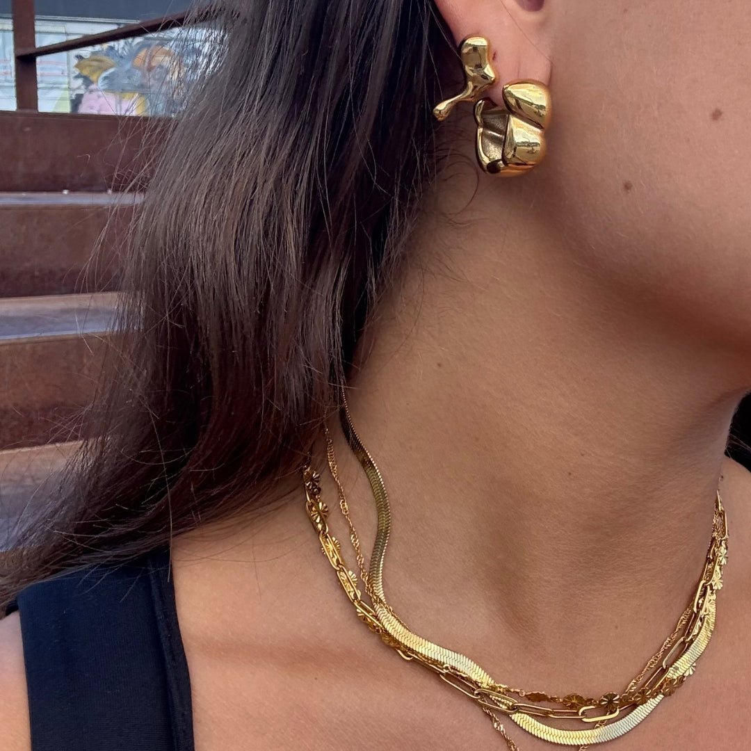 Chunky Cloud Øreringe 18K Guldbelagt - Makeup lagersalg