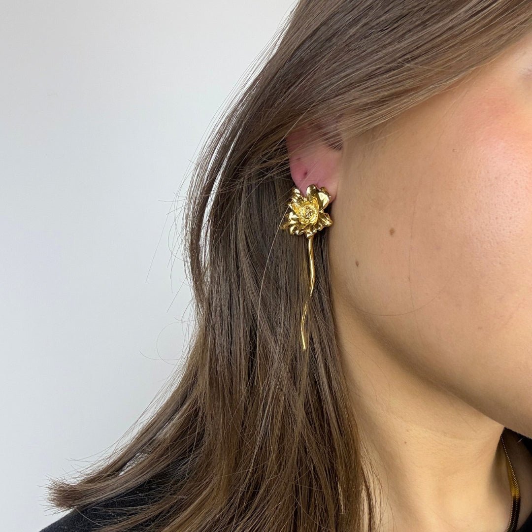 Corelle - Golden Bloom Øreringe - 18K Guldbelagt - Makeup lagersalg