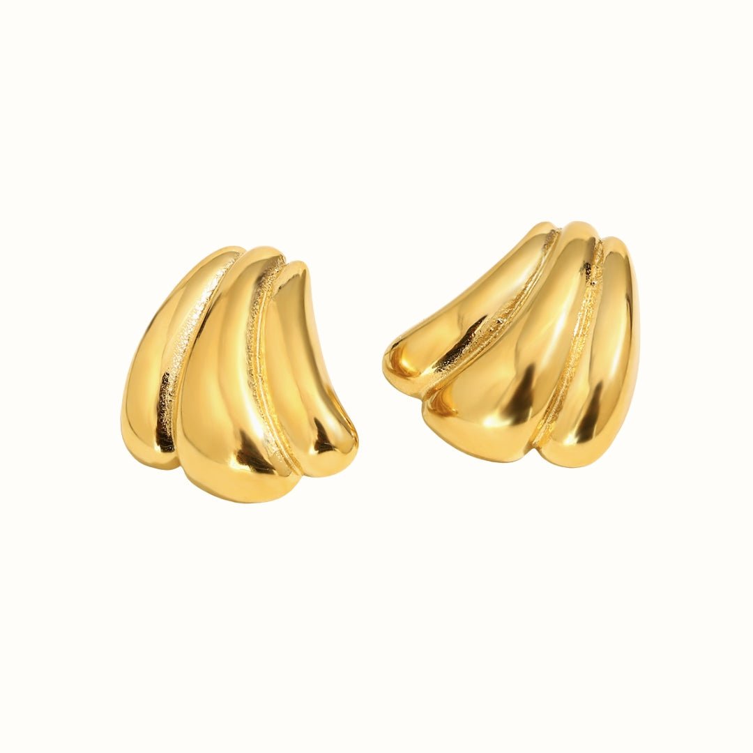 Folded Flow Øreringe 18K Guldbelagt - Makeup lagersalg