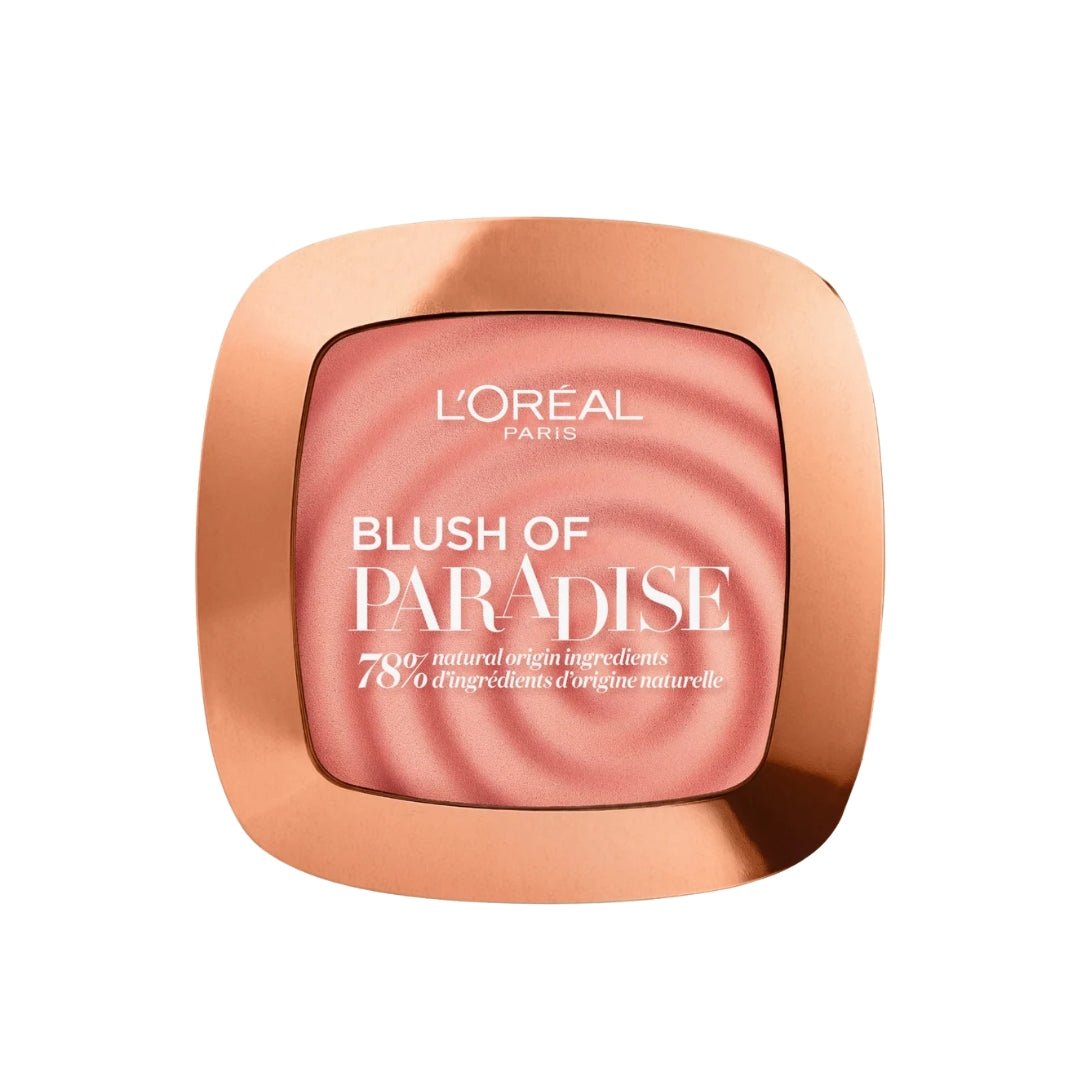 L'Oreal Paris Blush Of Paradise Melon Dollar Baby Compact Powder Blush Pink Shade Mirror and Brush Included Scented Buildable Formula 9g - Makeup lagersalg
