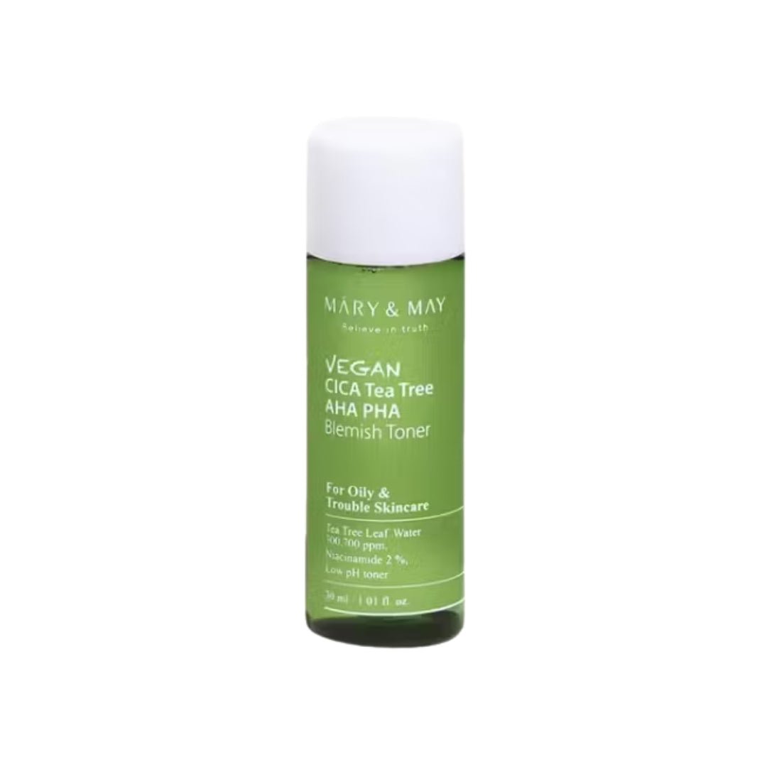 Mary&May Tonic for Problematic Skin Vegan Cica Tea Tree AHA PHA 30ml - Makeup lagersalg