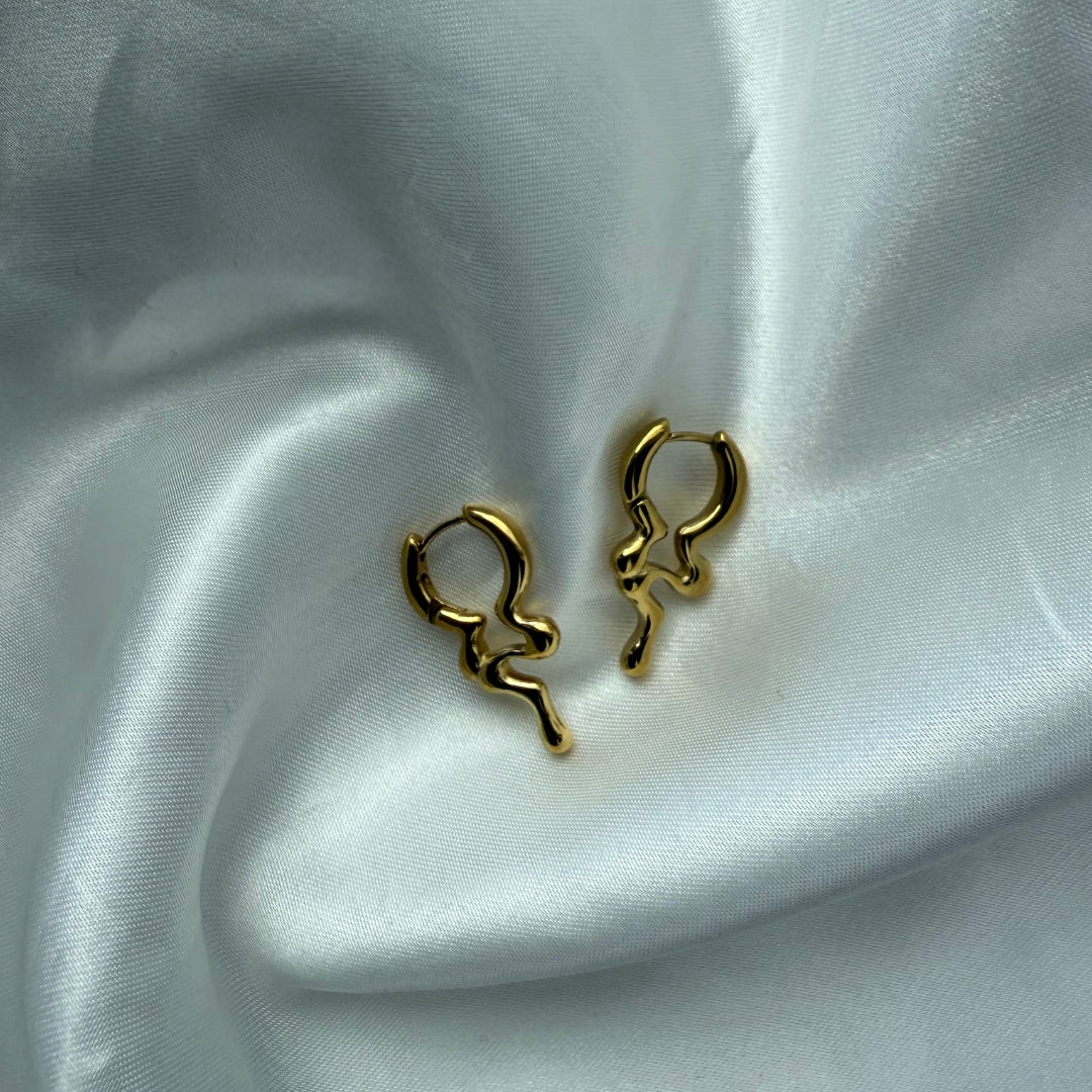 Melted Hoops Øreringe 18K Guldbelagt - Makeup lagersalg