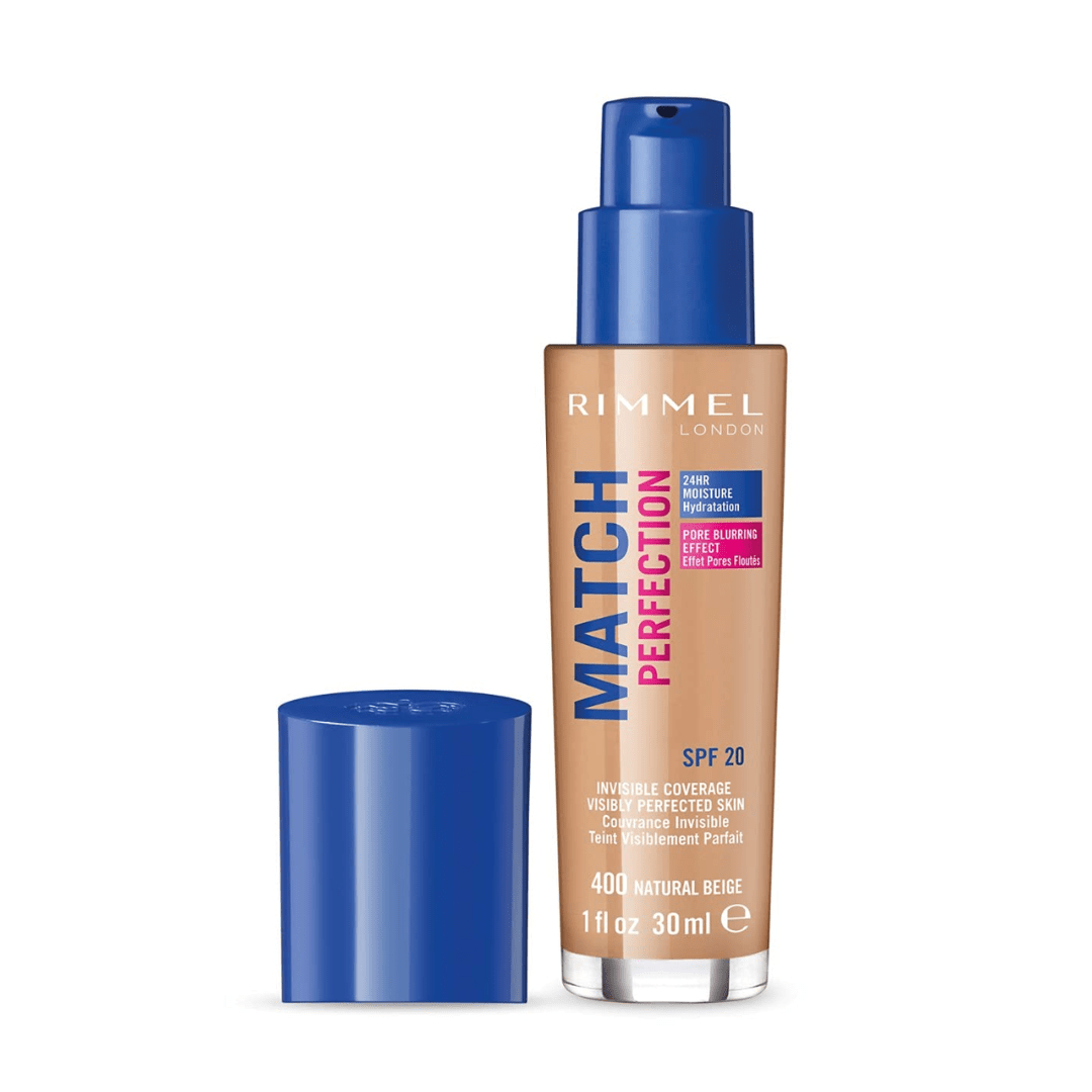 Rimmel London Match Perfection Foundation 400 Natural Beige 30ml - Makeup lagersalg