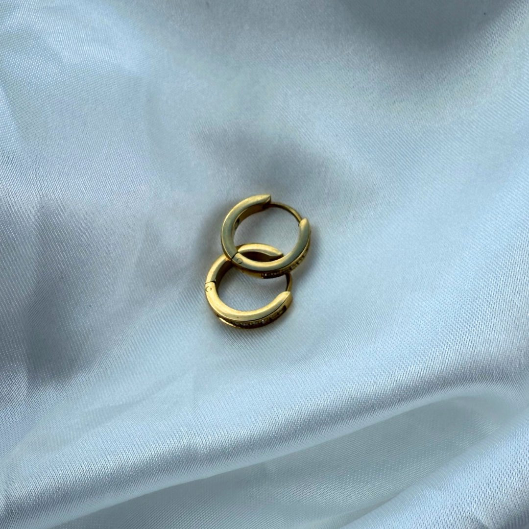 Zircon Øreringe 18k Guldbelagt - Makeup lagersalg