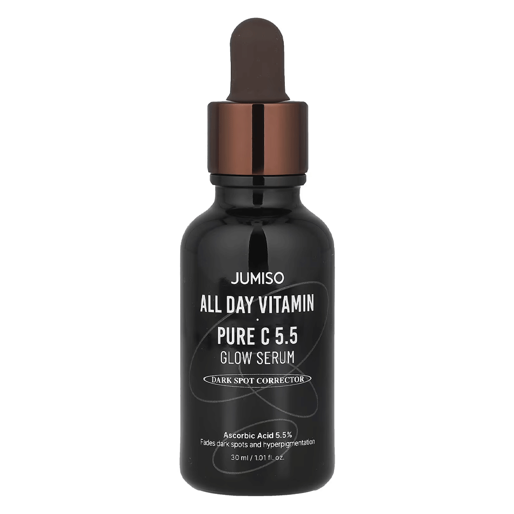Jumiso All Day Vitamin Pure C 5.5 Glow Serum with L-Ascorbic Acid, Ferulic Acid, Tocopherol, and Alpha Arbutin for Dark Spots, Dullness, and Fine Lines 30ml
