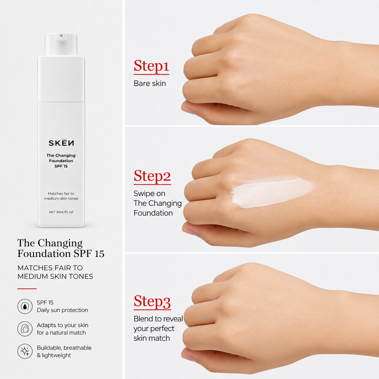 Skēn - The Changing Foundation SPF15 30ml