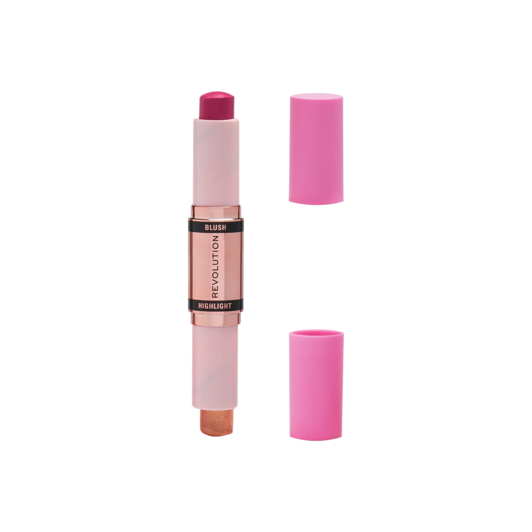Makeup Revolution Blush & Highlight Stick Blushing Pink Face Blush and Highlighter 4.3g