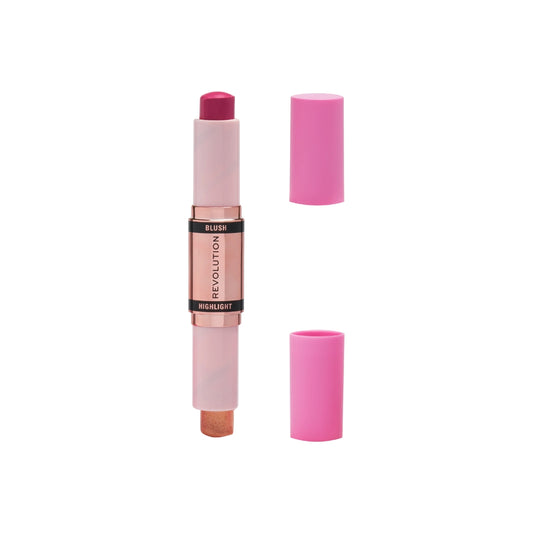Makeup Revolution Blush & Highlight Stick Blushing Pink Face Blush and Highlighter 4.3g