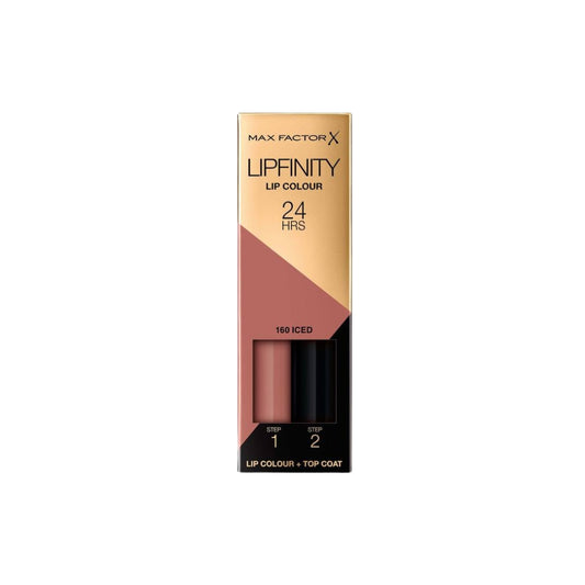 Max Factor Lipfinity Lip Colour Iced 160 Kiss-Proof Lipstick with 24h Hold