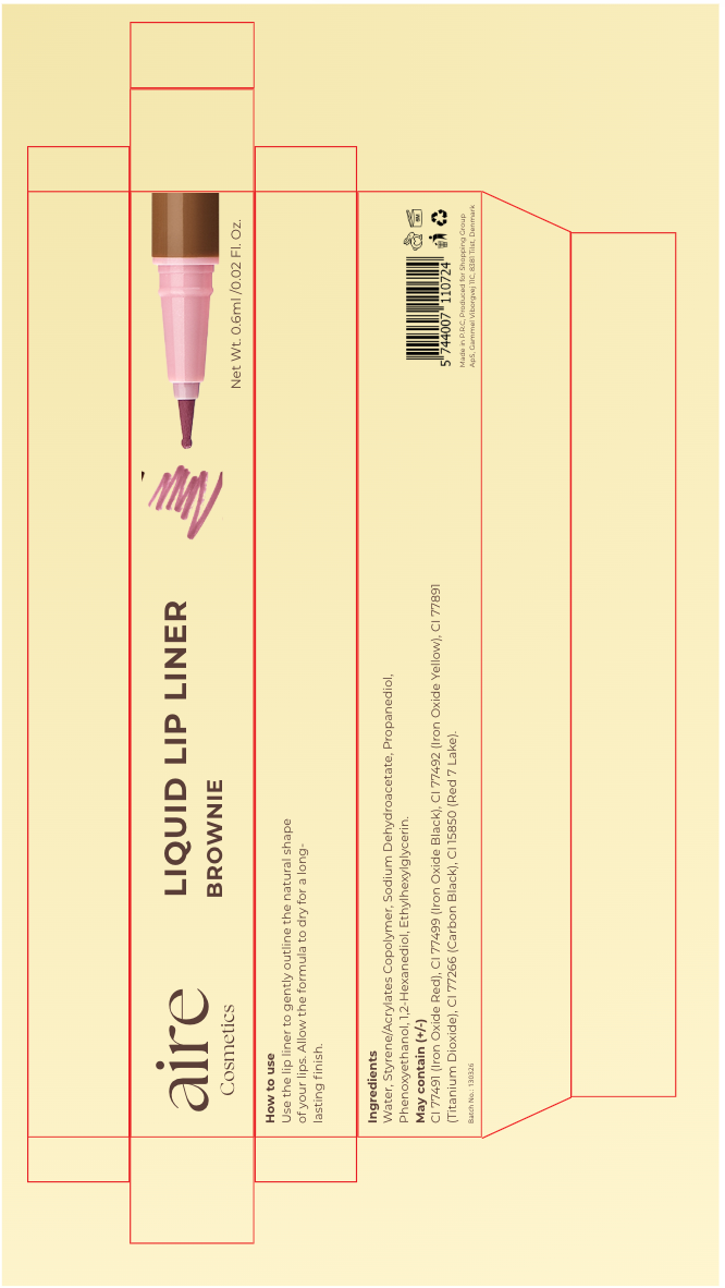 Aire Cosmetics Liquid Lip Liner Brownie 0.6ml