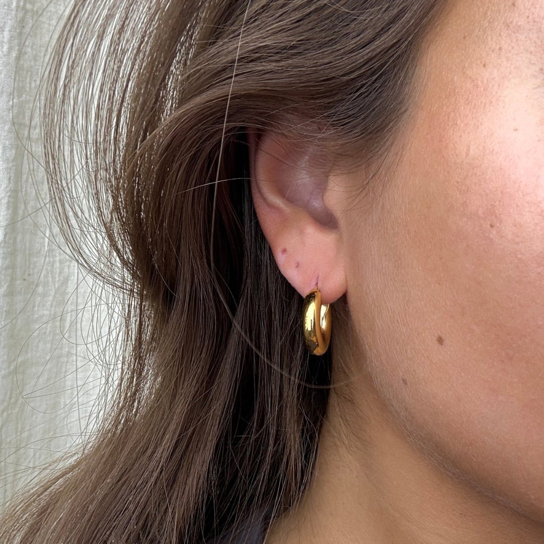 Celeste Hoop Øreringe 18K Guldbelagt - Makeup lagersalg