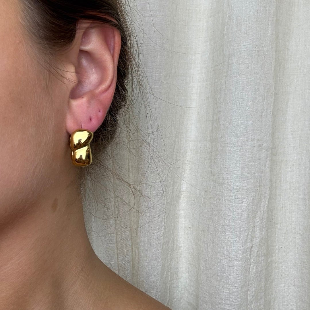 Chunky Cloud Øreringe 18K Guldbelagt - Makeup lagersalg