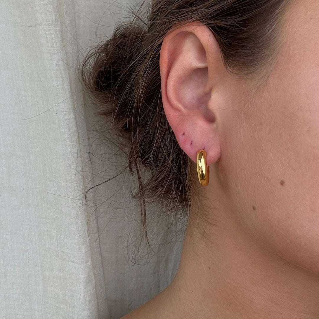 Classic Hoop Øreringe 18K Guldbelagt - Makeup lagersalg