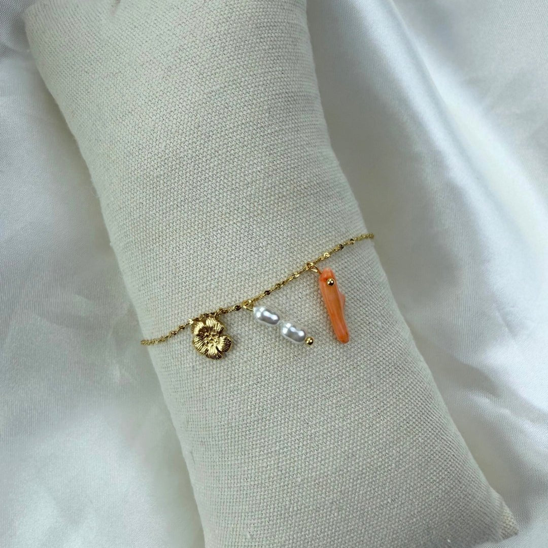 Coral Bloom Armbånd 18K Guldbelagt - Makeup lagersalg