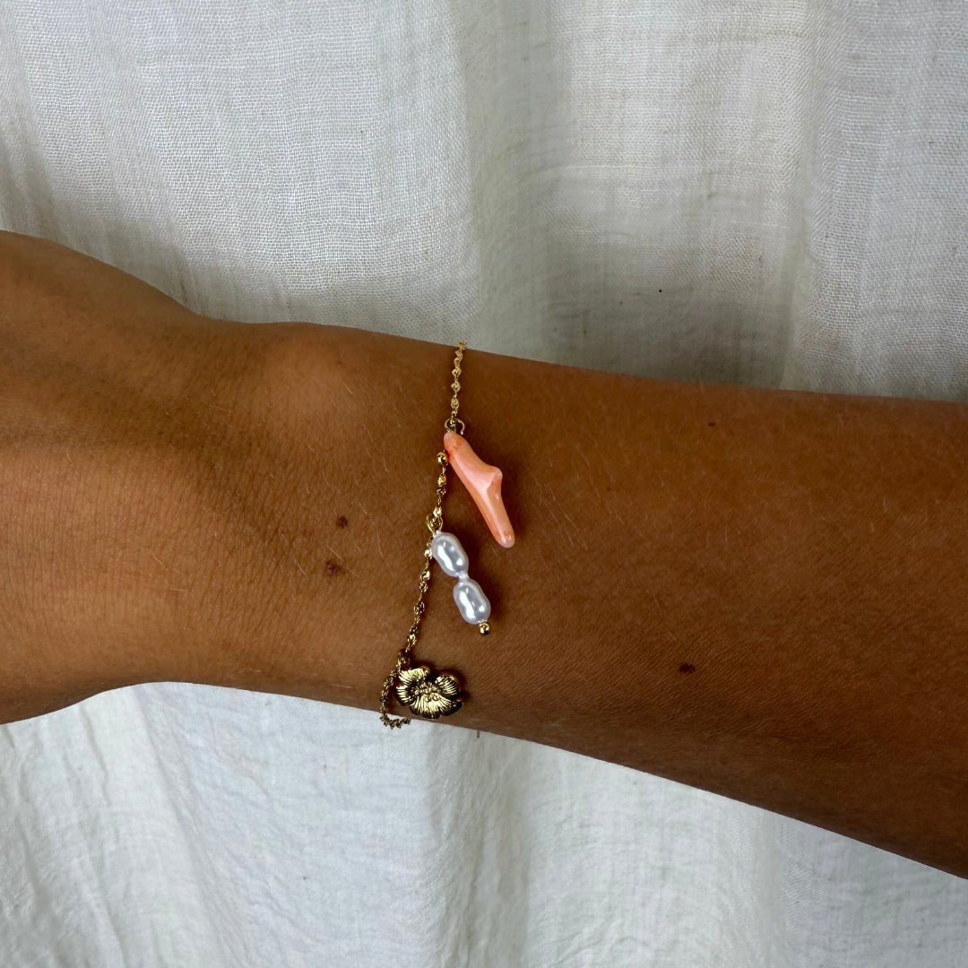 Coral Bloom Armbånd 18K Guldbelagt - Makeup lagersalg