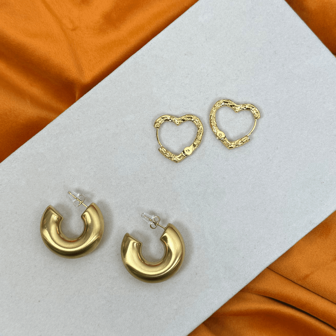 Corelle - Bold Curve Øreringe 18K Guldbelagt Matte - Makeup lagersalg