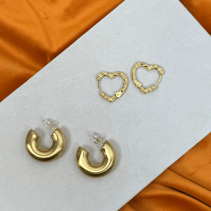 Corelle - Bold Curve Øreringe 18K Guldbelagt Matte - Makeup lagersalg