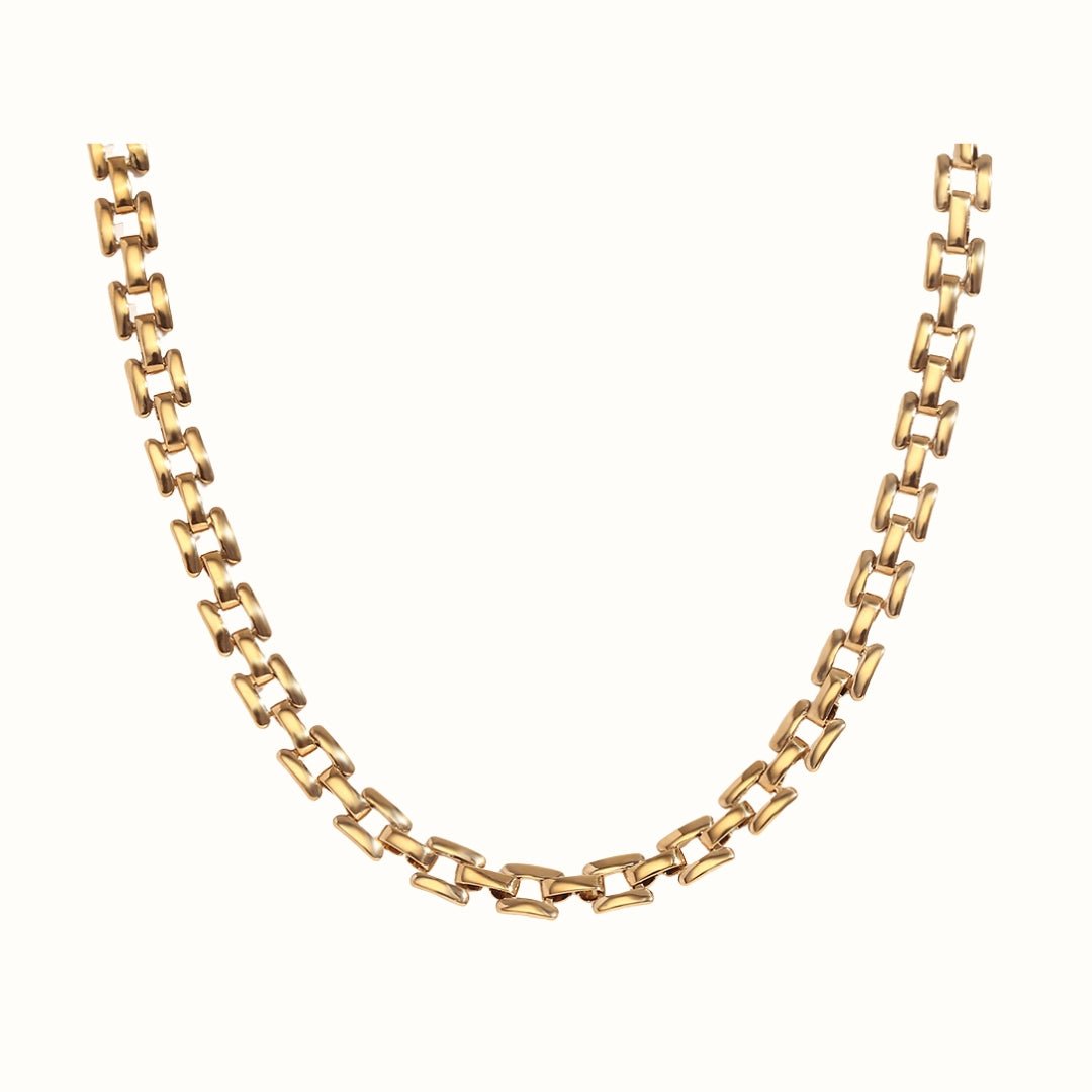Corelle - Bold Link Halskæde - 18K Guldbelagt - Makeup lagersalg