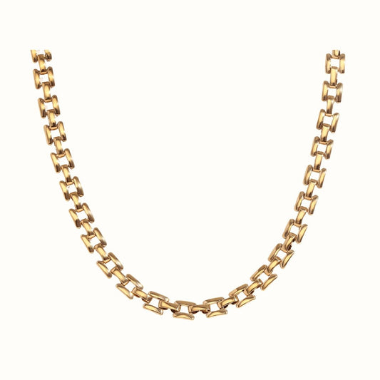 Corelle - Bold Link Halskæde - 18K Guldbelagt - Makeup lagersalg