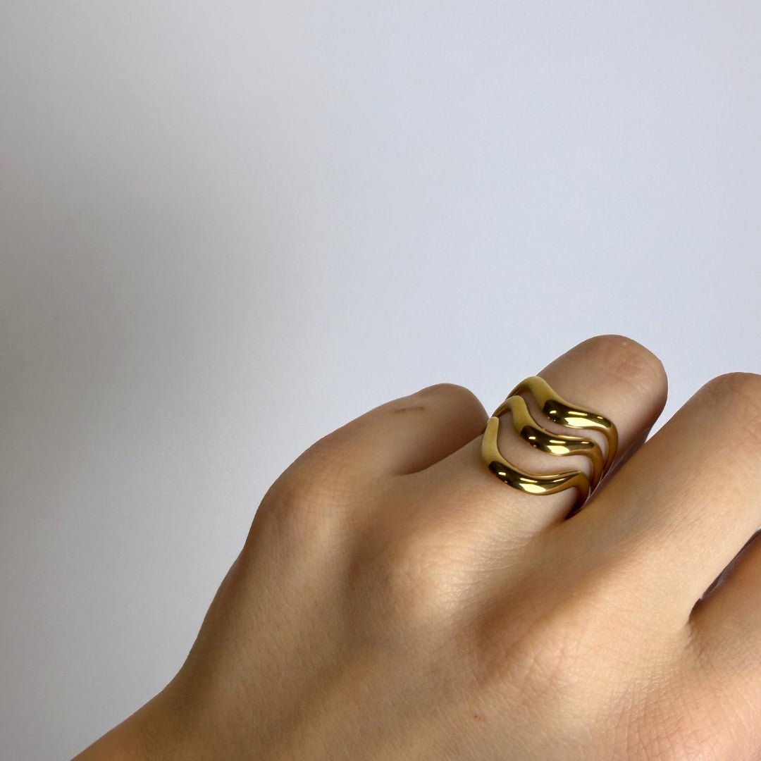 Corelle - Flow Ring - 18K Guldbelagt - Makeup lagersalg