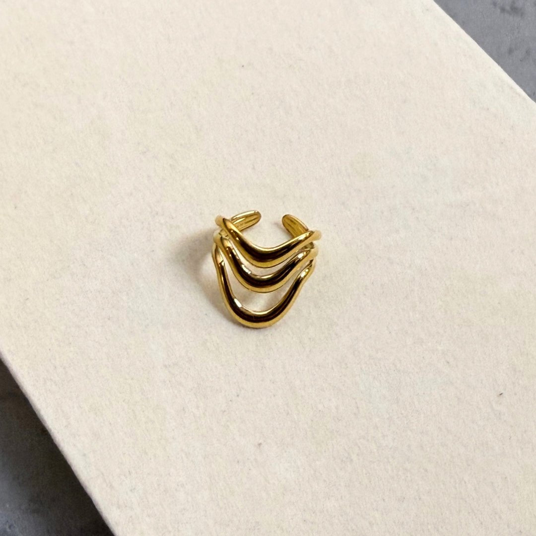 Corelle - Flow Ring - 18K Guldbelagt - Makeup lagersalg