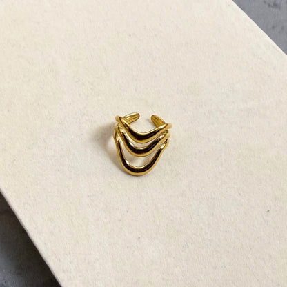 Corelle - Flow Ring - 18K Guldbelagt - Makeup lagersalg