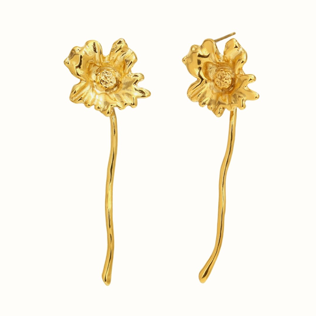 Corelle - Golden Bloom Øreringe - 18K Guldbelagt - Makeup lagersalg