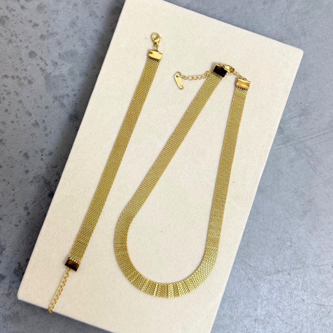 Corelle - Mesh Chain Armbånd - 18K Guldbelagt - Makeup lagersalg