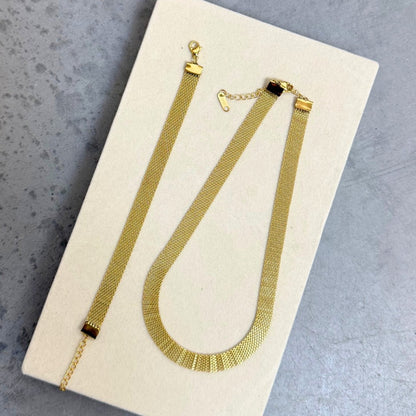 Corelle - Mesh Chain Armbånd - 18K Guldbelagt - Makeup lagersalg
