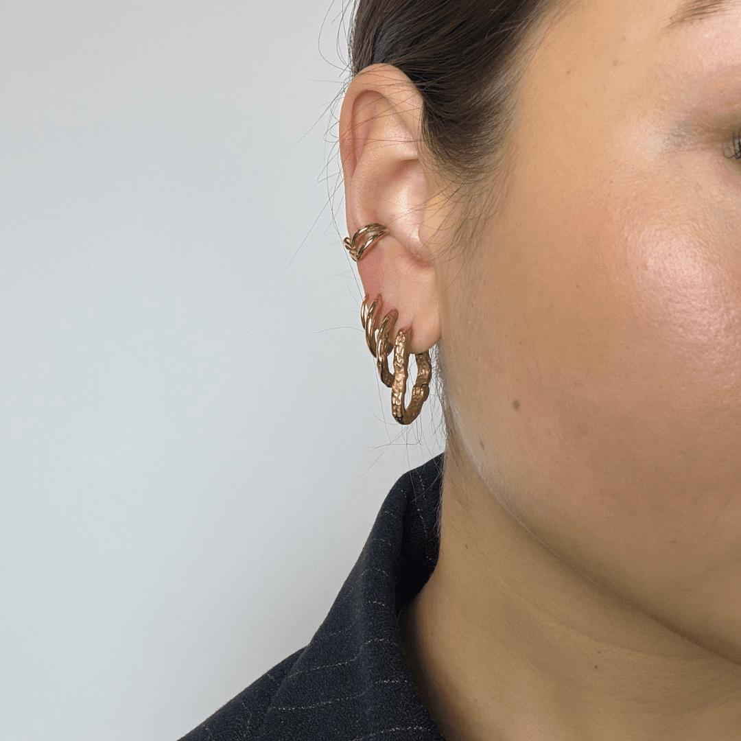 Corelle - Mini Twist Hoops - 18K Guldbelagt - Makeup lagersalg