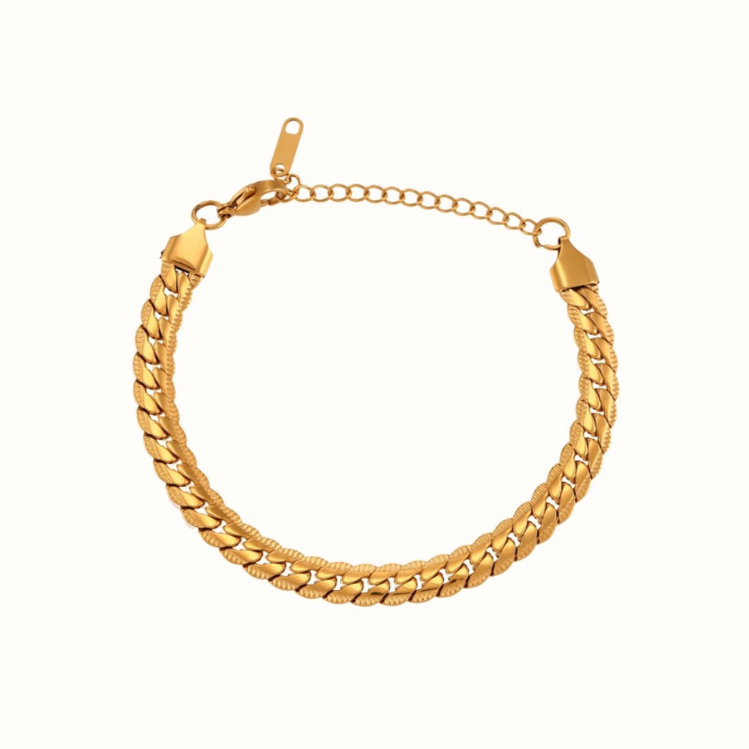 Double Curb Armbånd 18K Guldbelagt - Makeup lagersalg