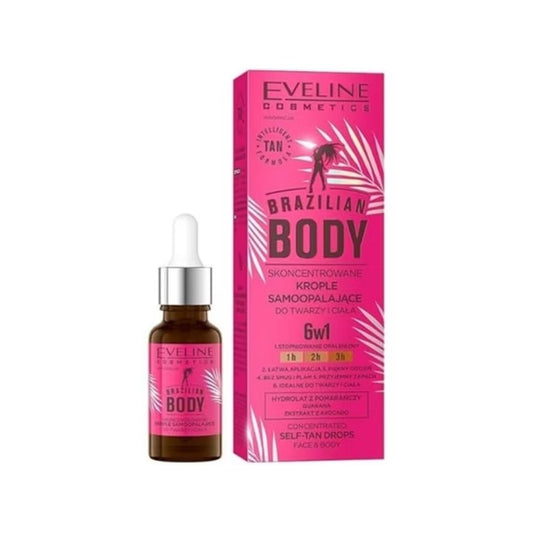 Eveline Cosmetics Brazilian Body Concentrated Self - Tanning Drops for Face and Body 18ml - Makeup lagersalg