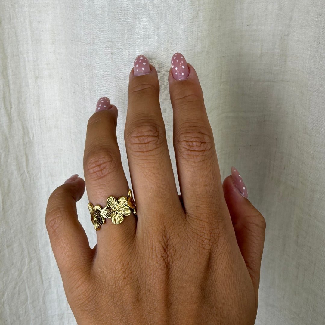 Flora Ring 18K Guldbelagt - Makeup lagersalg
