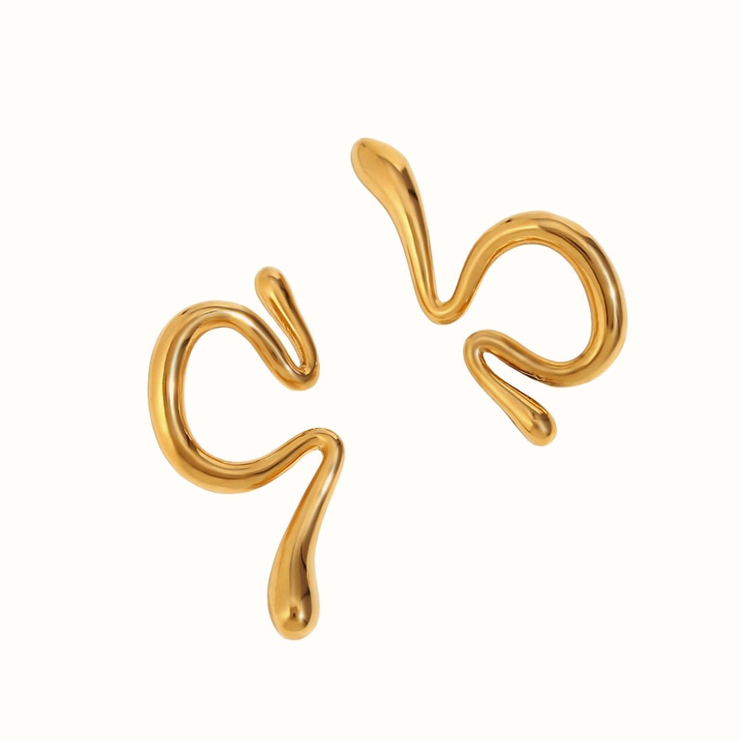 Flow Ear Cuff Sæt – 18K Guldbelagte - Makeup lagersalg