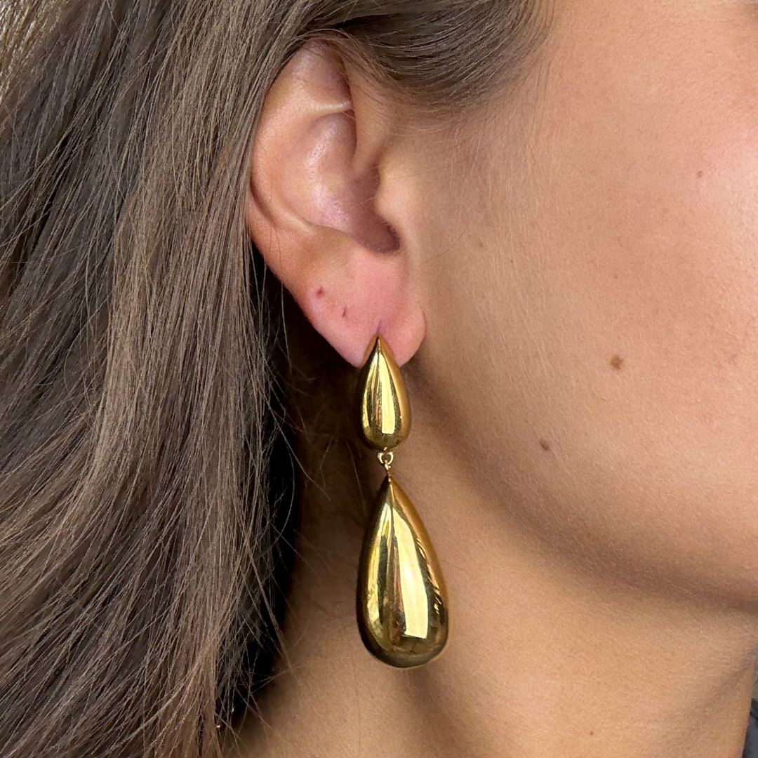 Fluid Drop Øreringe 18K Guldbelagt - Makeup lagersalg