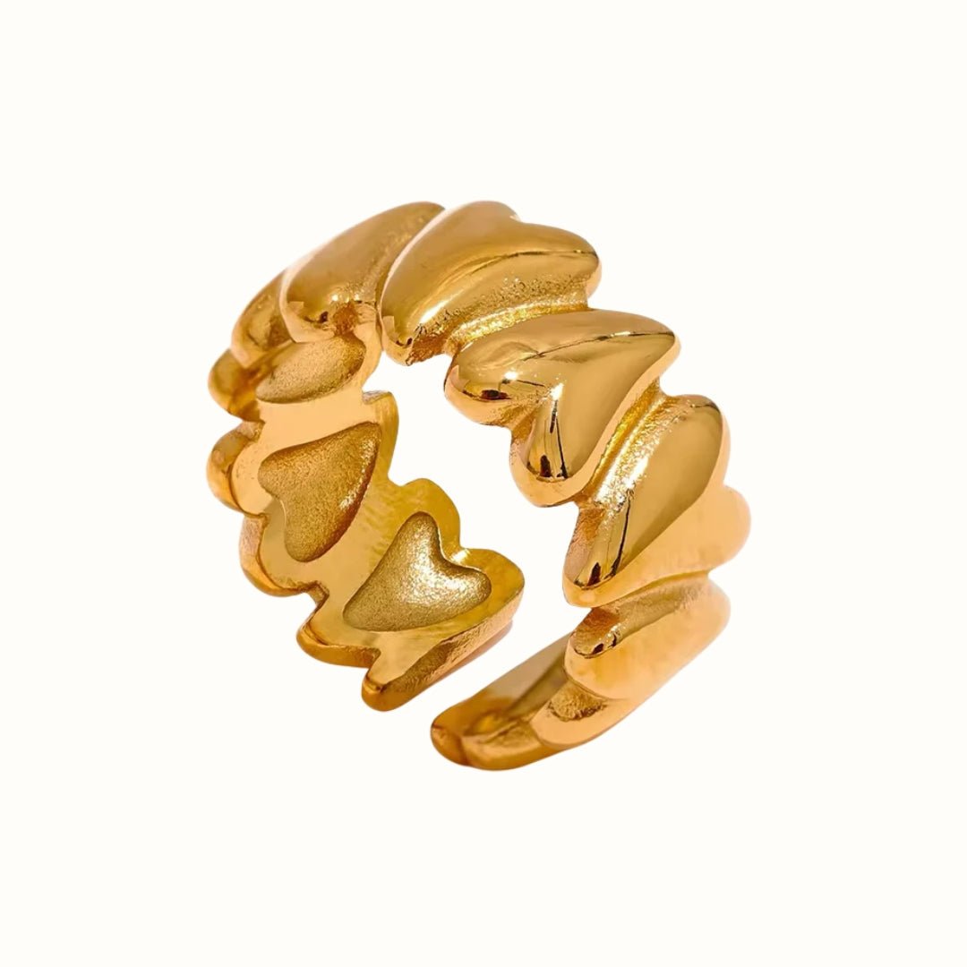 Heartband Ring 18K Guldbelagt - Makeup lagersalg