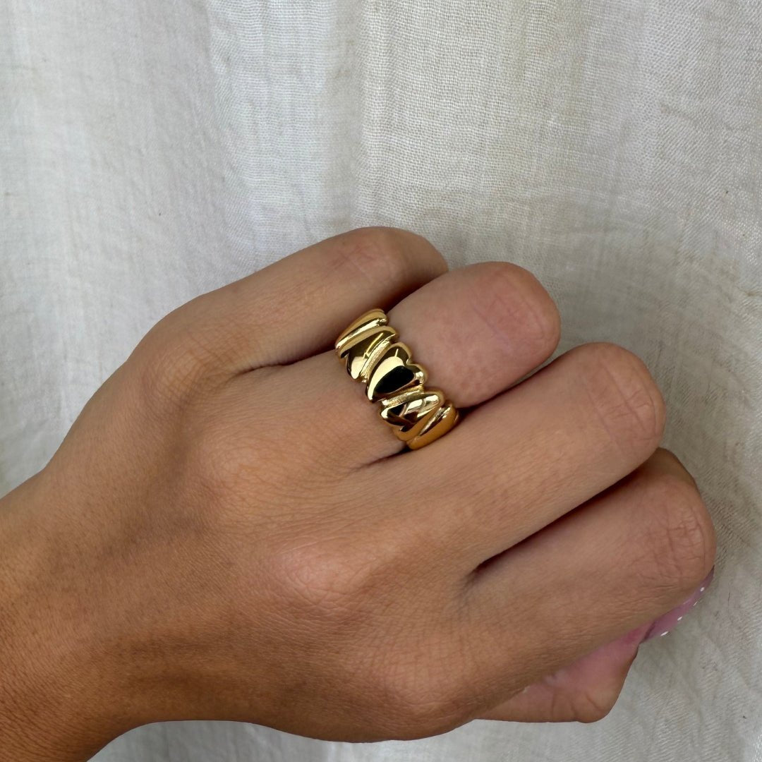 Heartband Ring 18K Guldbelagt - Makeup lagersalg