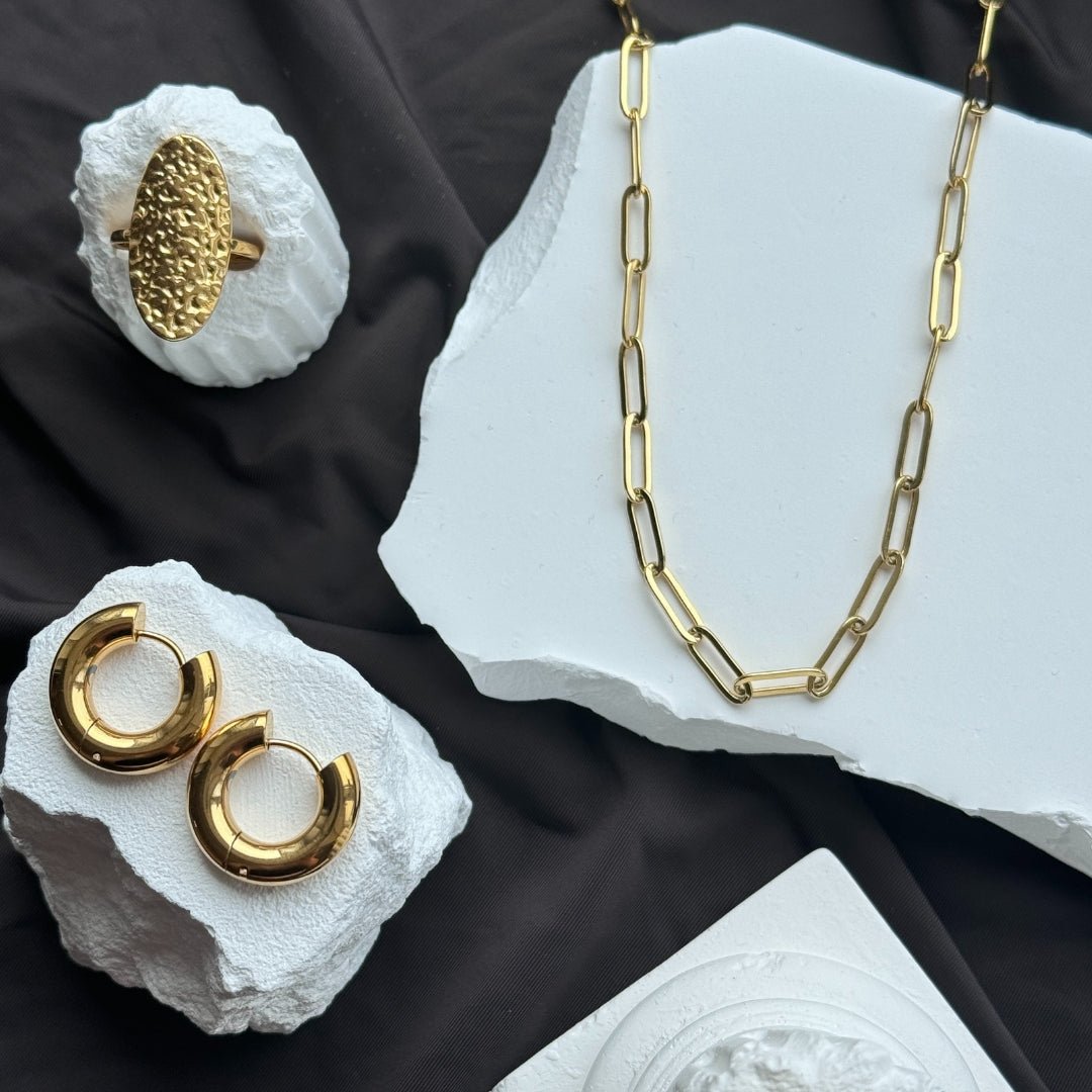 Link Chain Halskæde 18K Guldbelagt - Makeup lagersalg