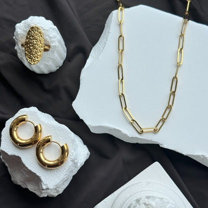 Link Chain Halskæde 18K Guldbelagt - Makeup lagersalg