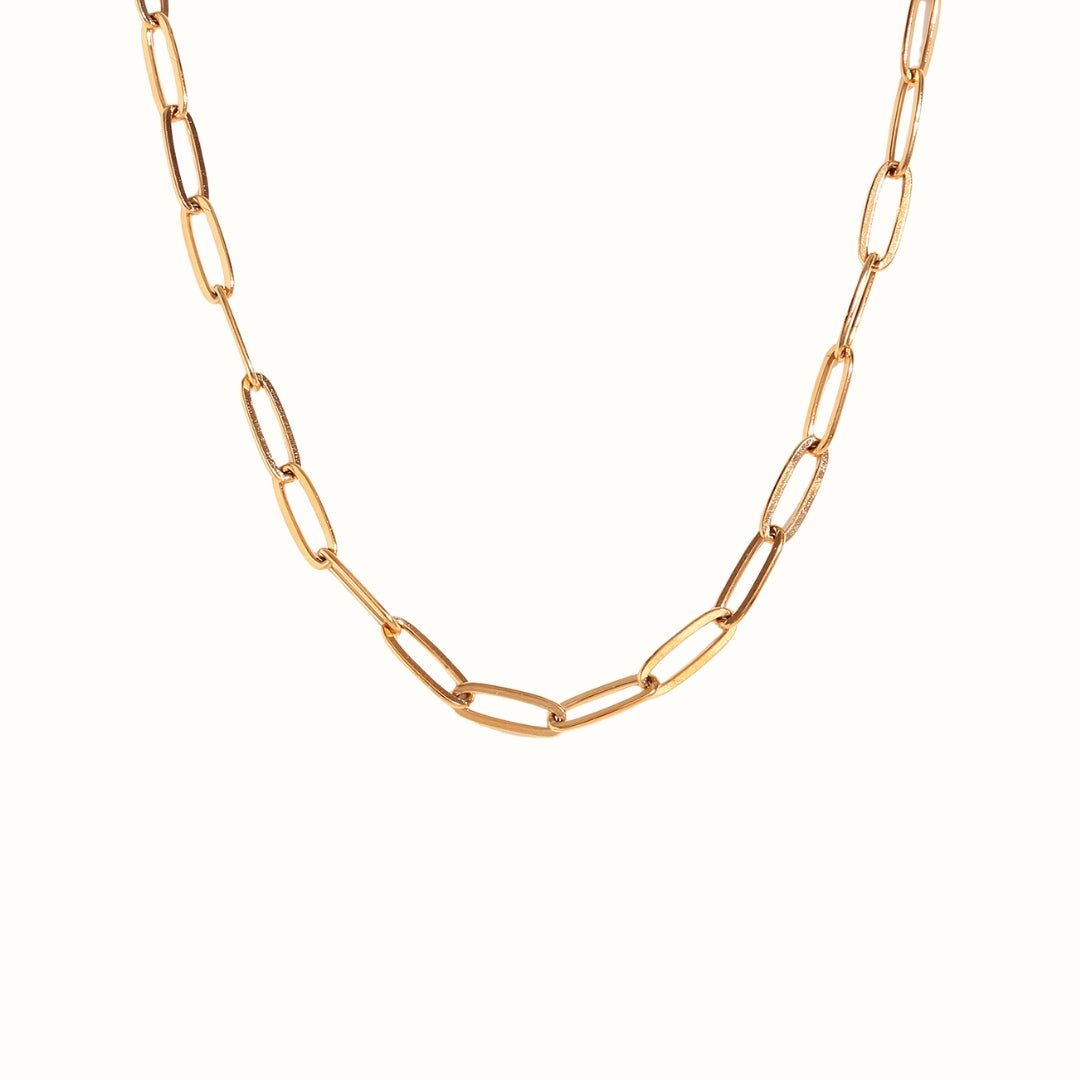 Link Chain Halskæde 18K Guldbelagt - Makeup lagersalg