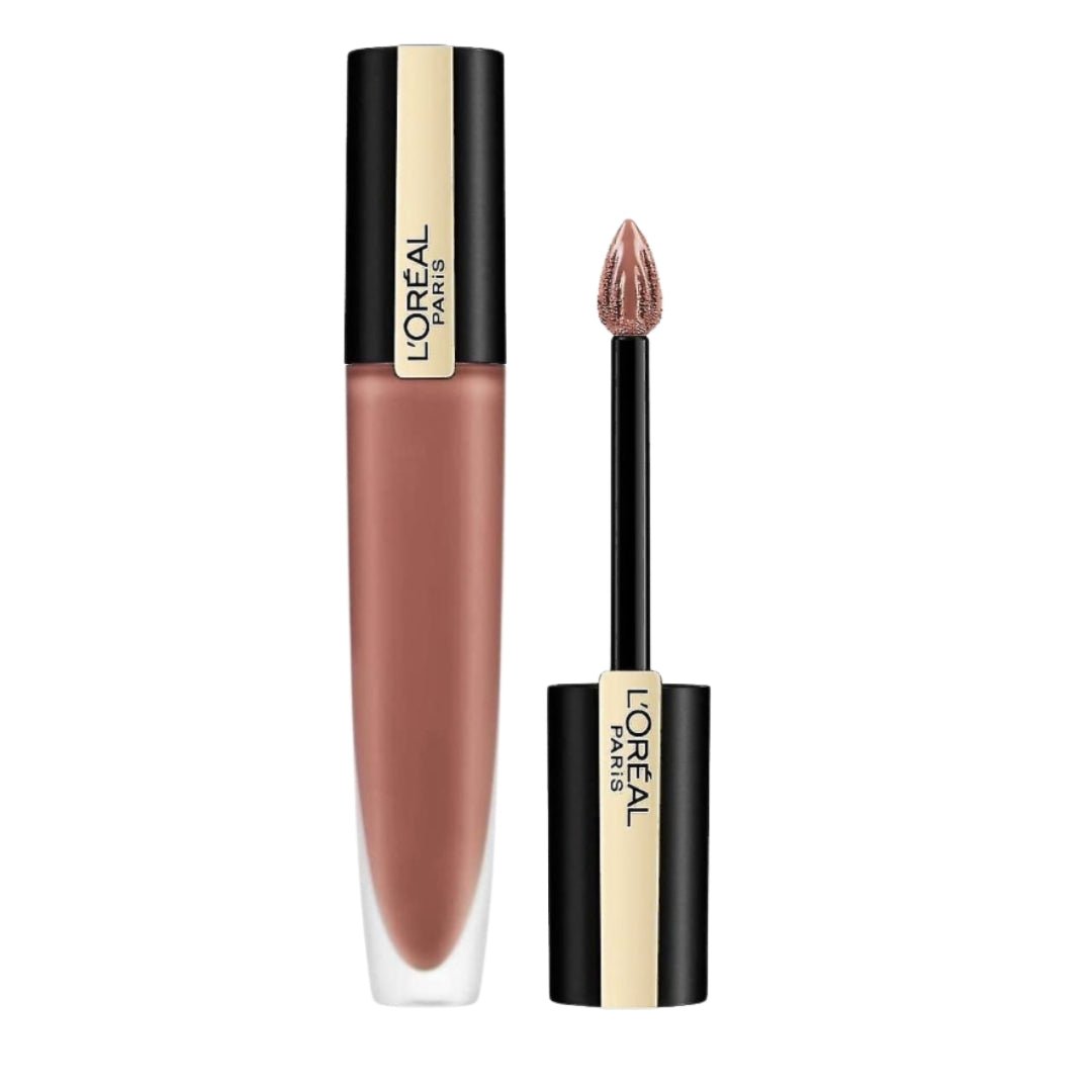 L'Oreal Paris Rouge Signature Metallic Liquid Lipstick 201 Stupefy - Makeup lagersalg