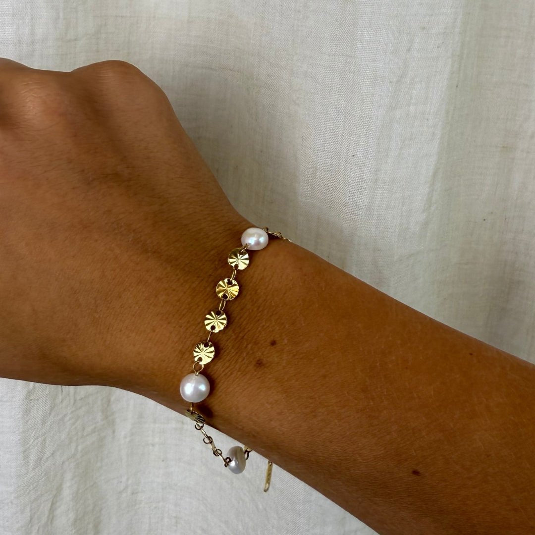 Luna Pearl Armbånd 18K Guldbelagt - Makeup lagersalg
