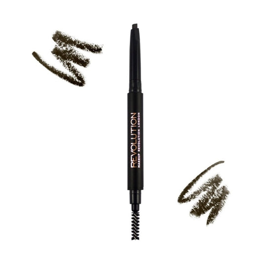 Makeup Revolution Duo Brow Definer Dark Brown 0,25g - Makeup lagersalg