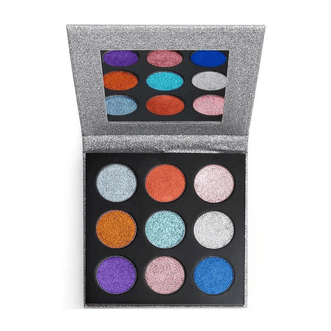 Makeup Revolution Pressed Glitter Palette Illusion 9 x 1.5 g - Makeup lagersalg