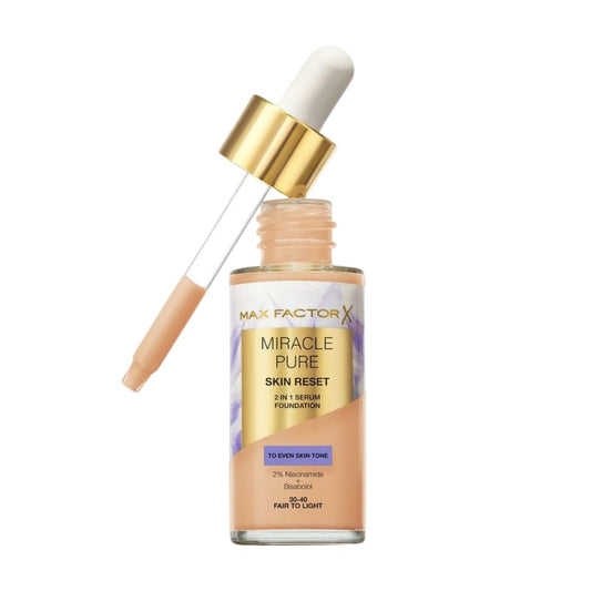 Max Factor Miracle Pure Foundation With Serum For Face 30 - 40 Fair To Light 30ml - Makeup lagersalg