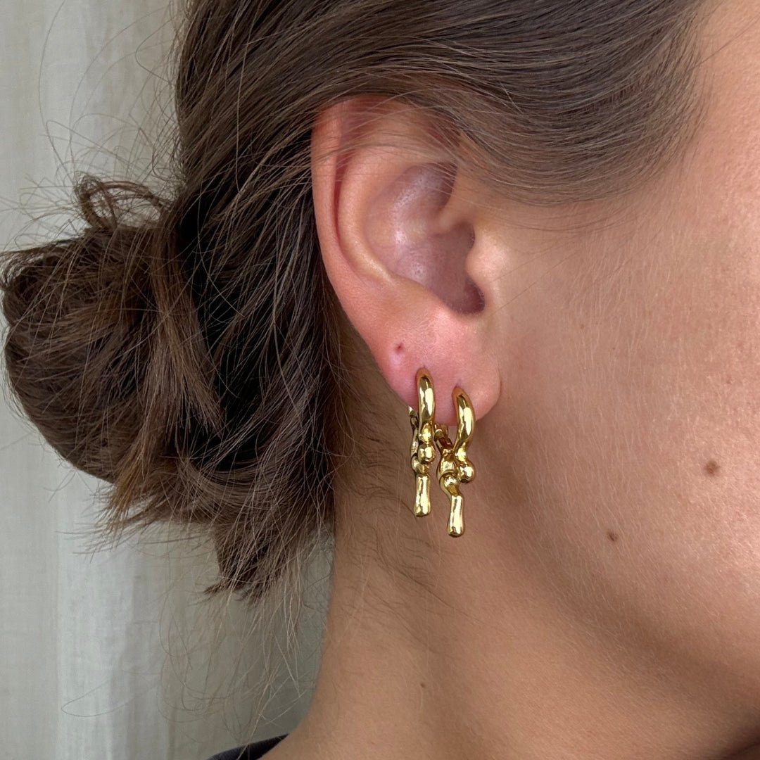 Melted Hoops Øreringe 18K Guldbelagt - Makeup lagersalg