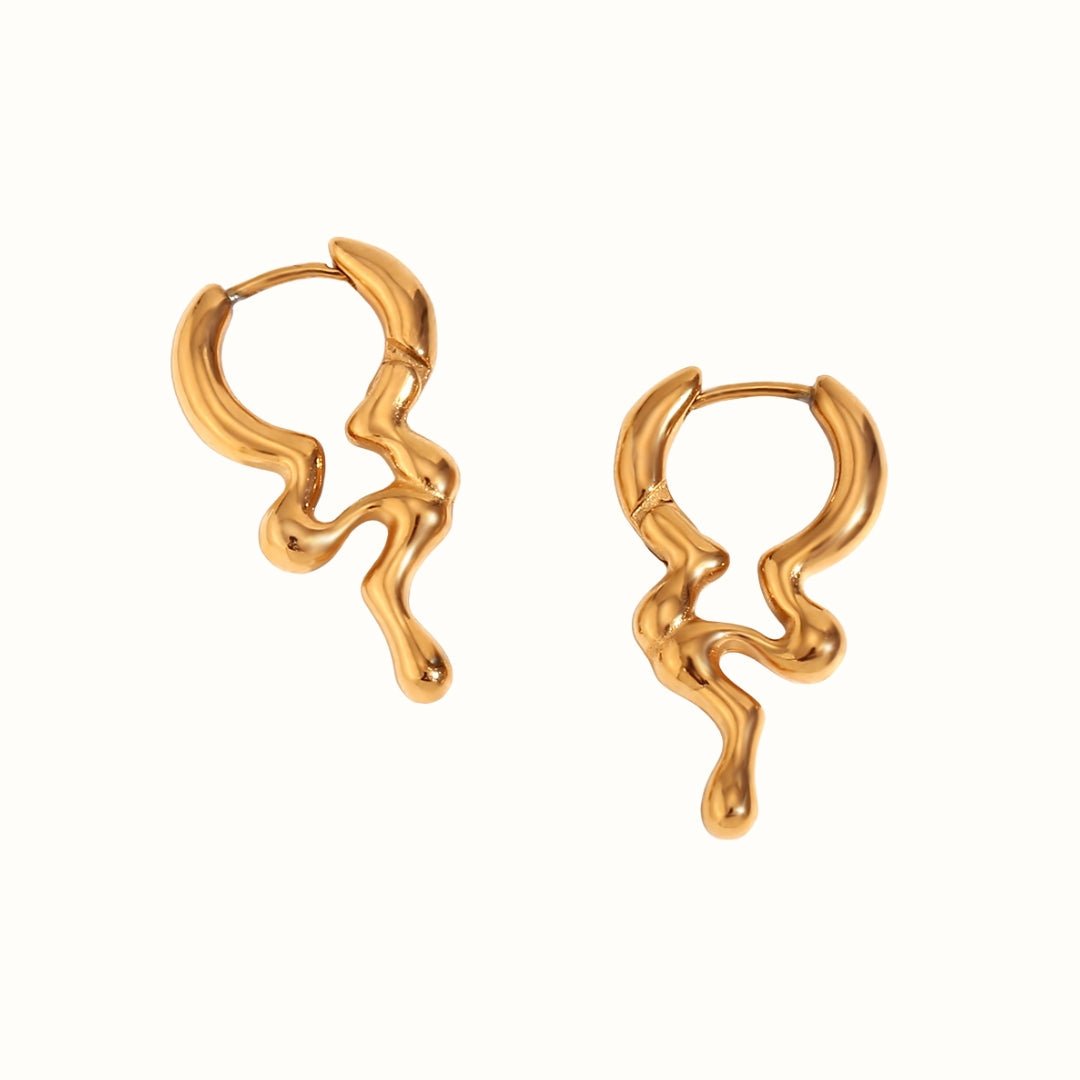 Melted Hoops Øreringe 18K Guldbelagt - Makeup lagersalg