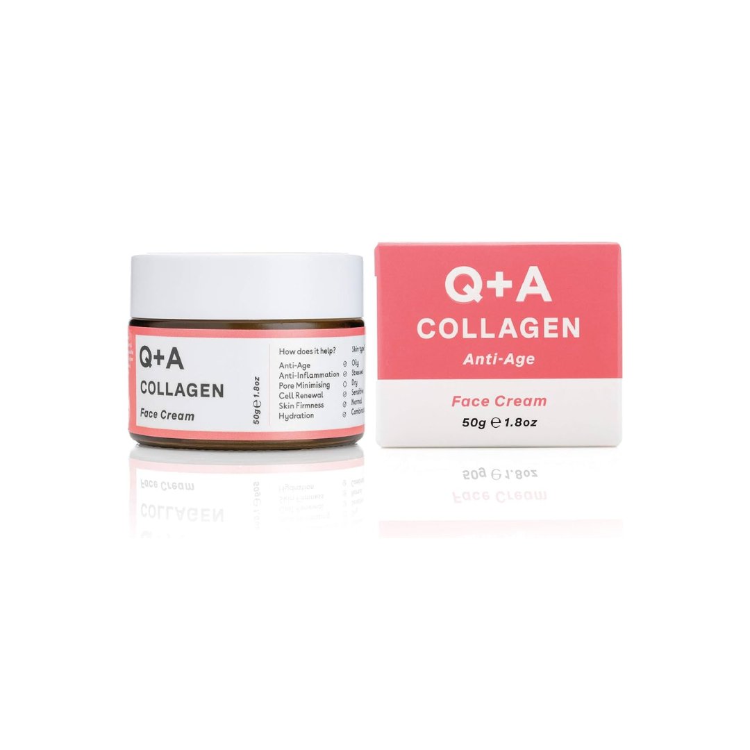 Q+A Collagen Face Cream Vegetarian Seaweed Derived for Ageing Skin 50g - Makeup lagersalg