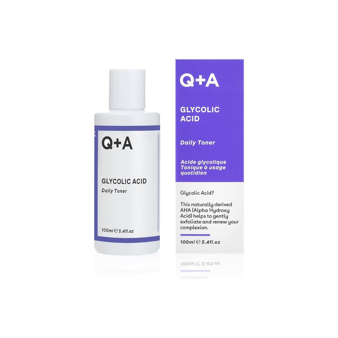 Q+A Glycolic Acid Daily Toner with Super Hydrating and Brightening Ingredients 100ml - Makeup lagersalg